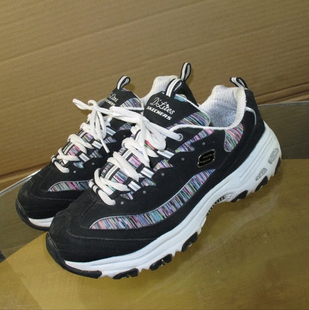 Skechers D'Lites Women's Sneaker Shoes Black Size 10